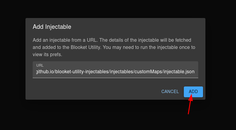 Add Injectable Dialog